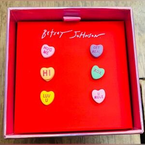 💘 Betsey Johnson Candy Heart Stud Earring Set | NWT